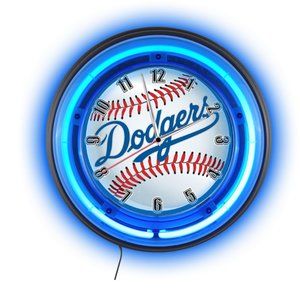 Los Angeles Dodger Logo NEON CLOCK NEW